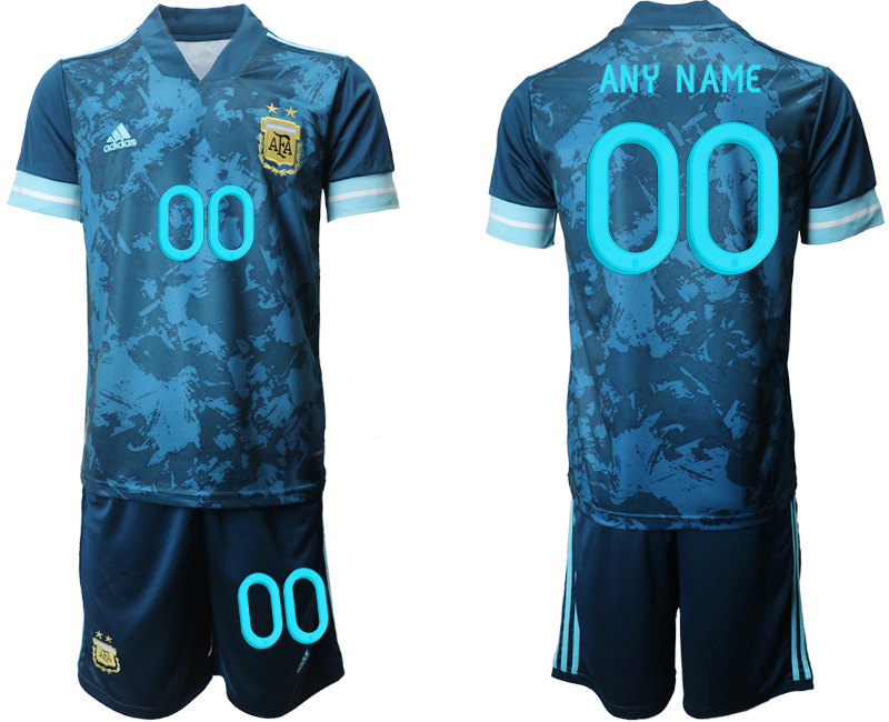 Men 2020-2021 Season National team Argentina away blue customized Soccer Jersey